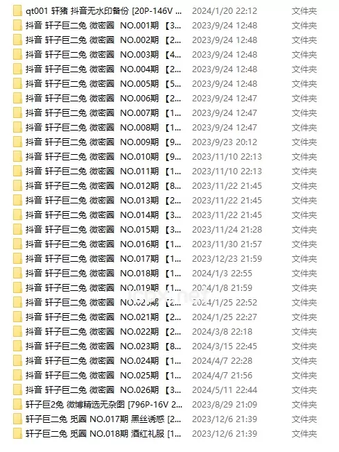 轩子巨二兔 微密圈套图&视频 作品合集